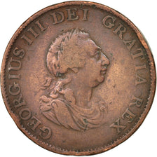 Great Britain, George III, 1/2 Penny, 1799, London, VF(30-35), Copper, KM:647