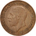 Moneda, Gran Bretaña, George V, Farthing, 1929, MBC, Bronce, KM:825