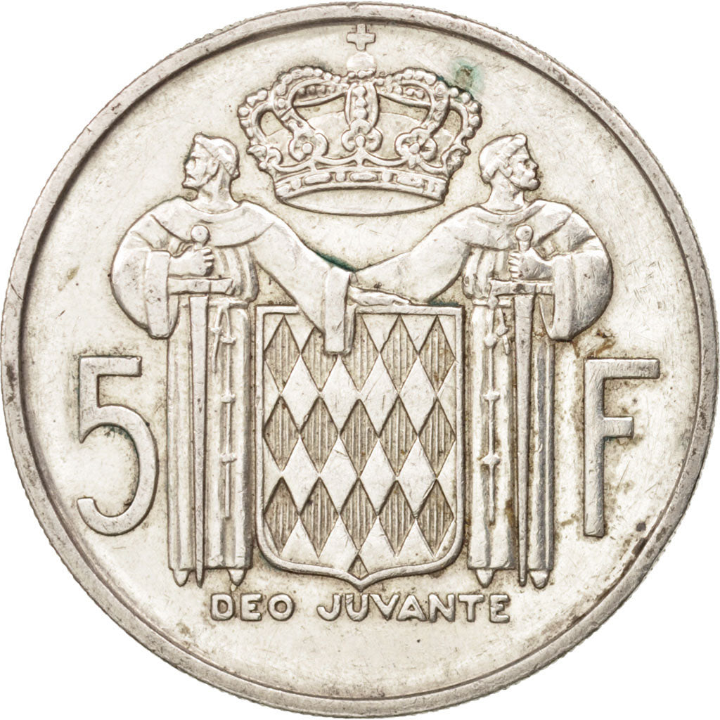 Monaco, Rainier III, 5 Francs, 1960, AU(50-53), Silver, KM:141