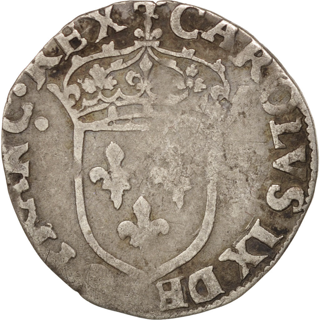 Moneda, Francia, Sol Parisis, 1597, Paris, BC+, Plata, Duplessy:1083