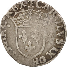 Moneda, Francia, Sol Parisis, 1597, Paris, BC+, Plata, Duplessy:1083