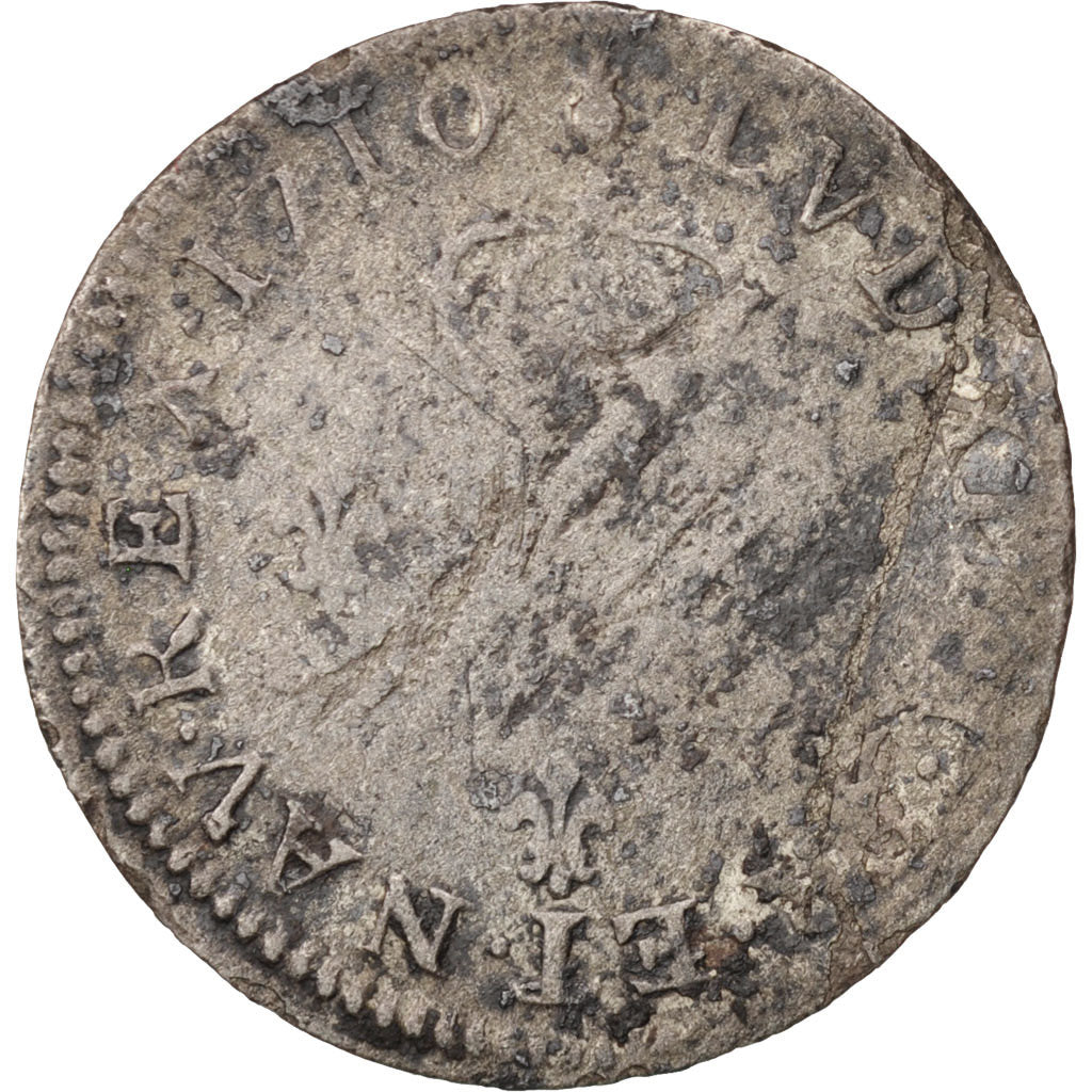 Moneta, Francja, Louis XIV, XXX Deniers aux 2 L couronnés, 30 Deniers, 1710