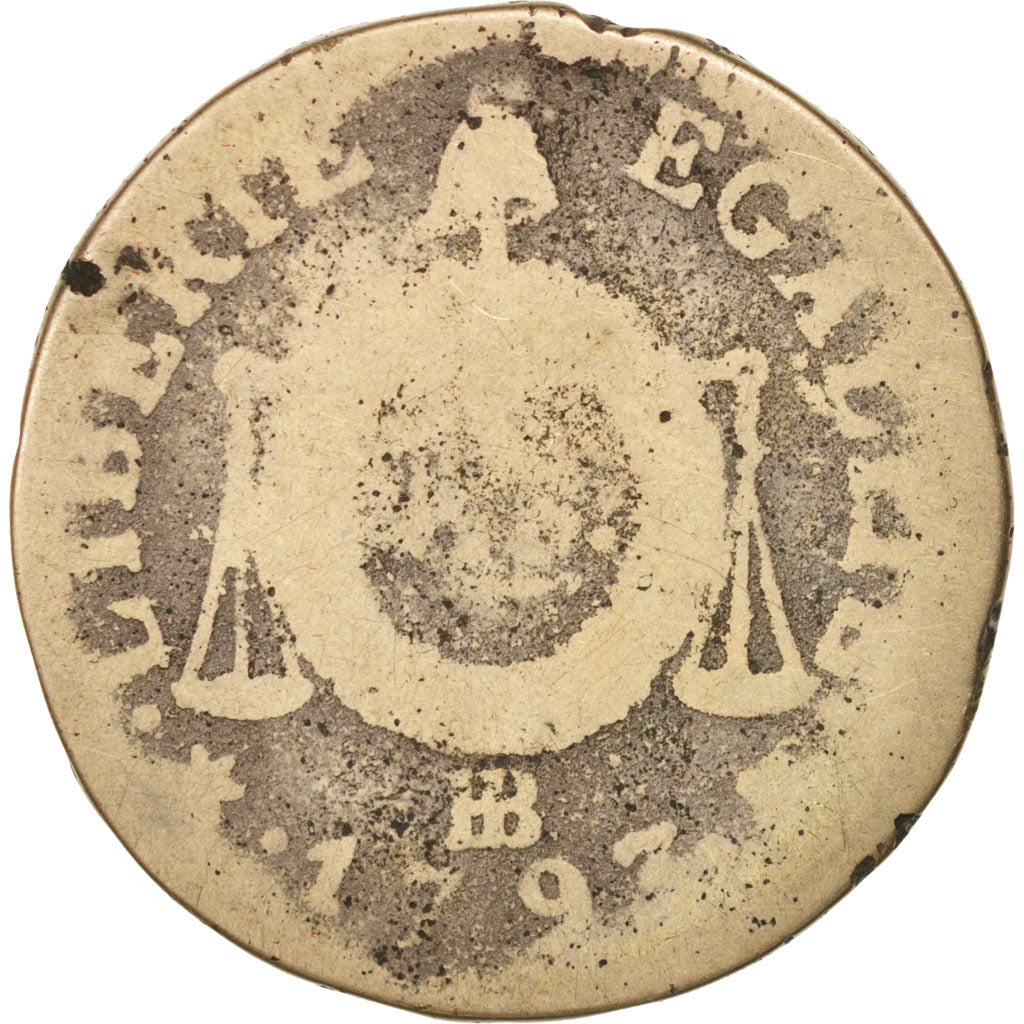 France, Sol aux balances françoise, Sol, 1793, Strasbourg, G(4-6), Bronze