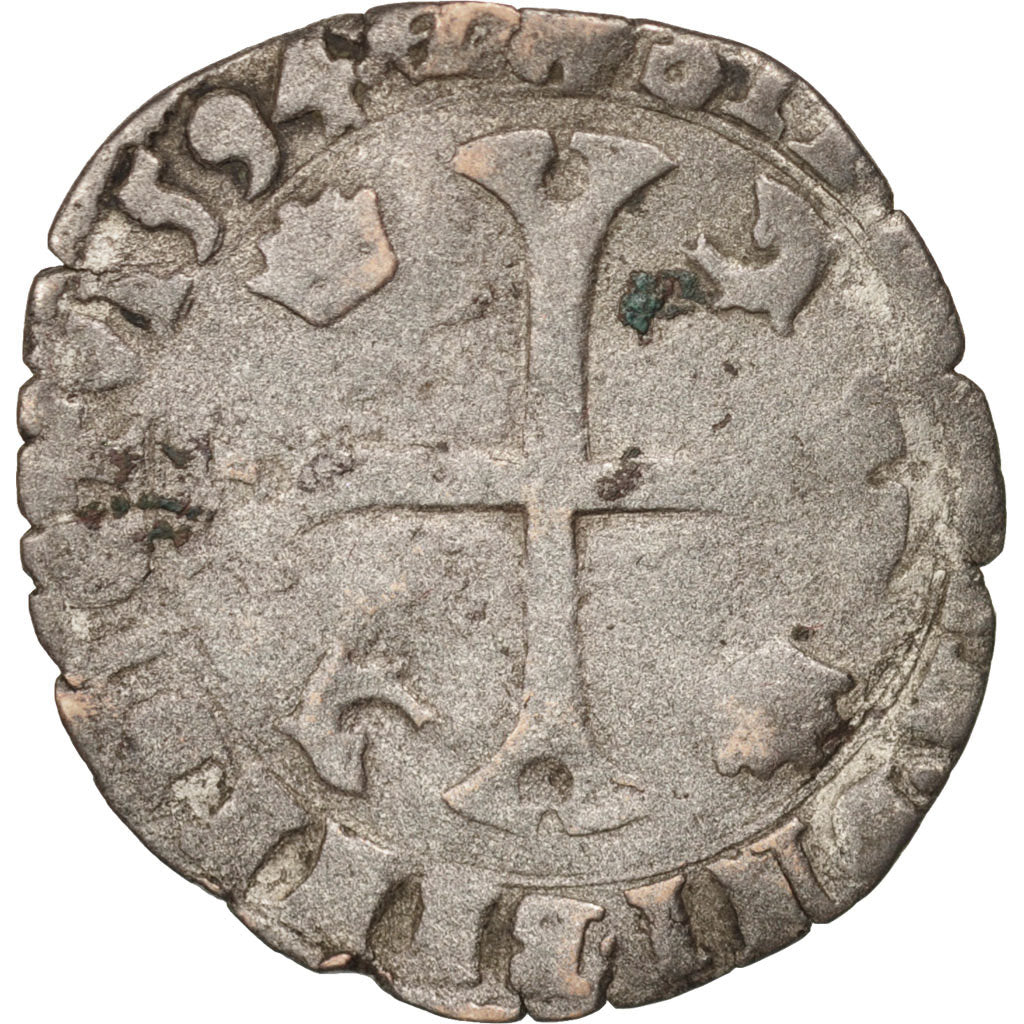 Coin, France, Douzain, 1597, Grenoble, F(12-15), Billon, Duplessy:1256