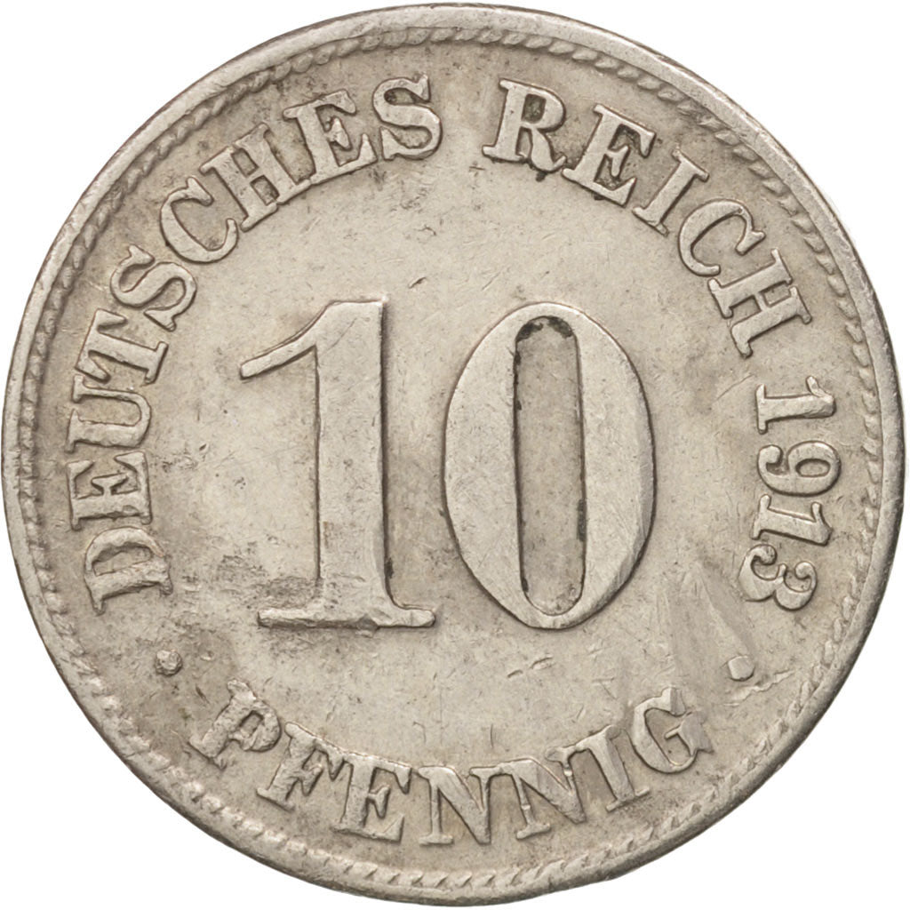 Coin, GERMANY - EMPIRE, Wilhelm II, 10 Pfennig, 1913, Munich, EF(40-45)