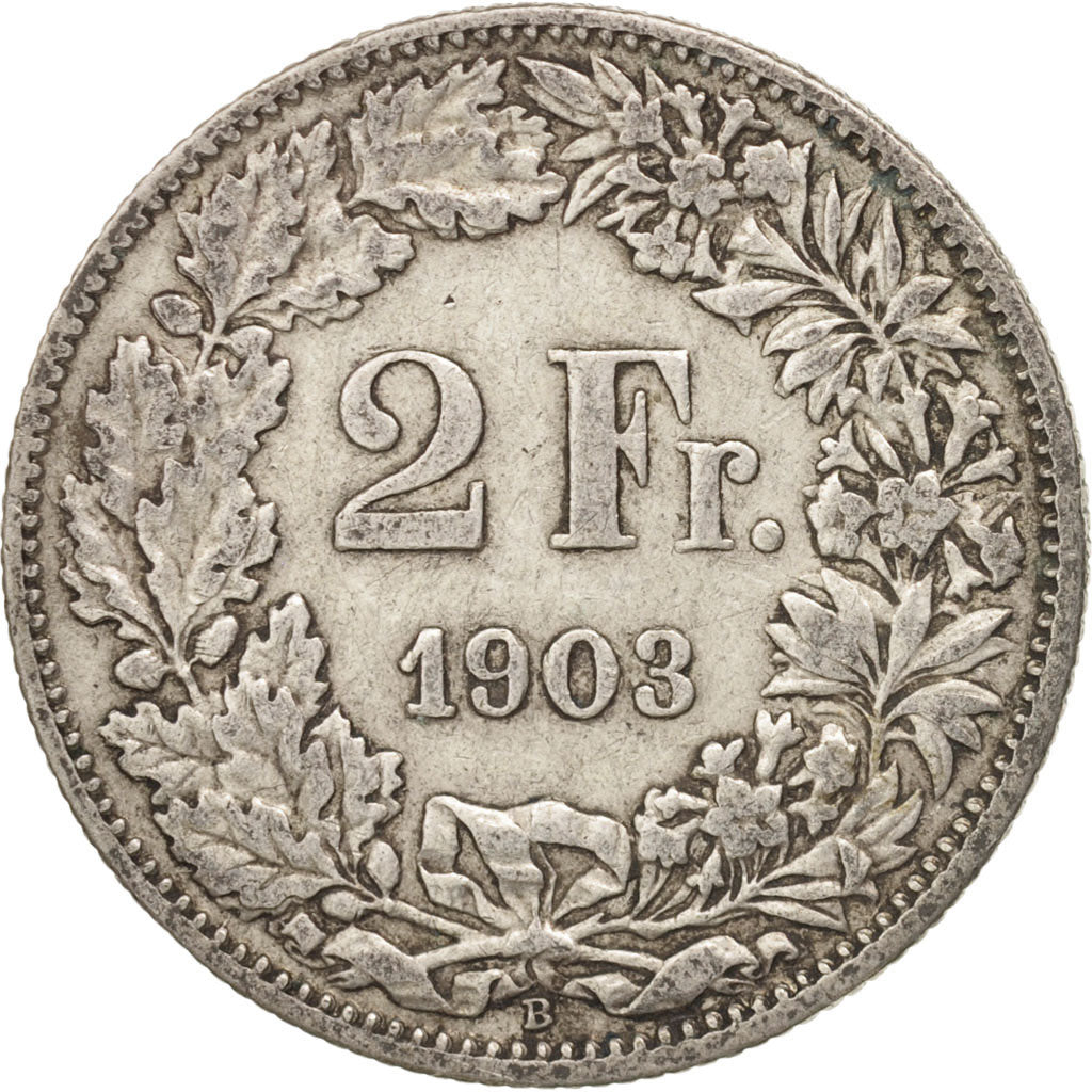 Coin, Switzerland, 2 Francs, 1903, Bern, VF(30-35), Silver, KM:21