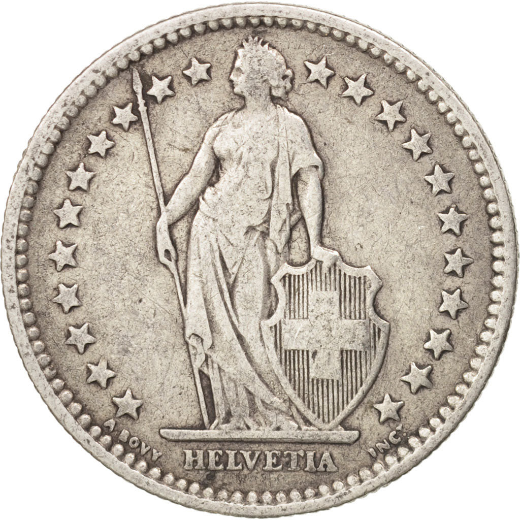 Switzerland, 2 Francs, 1904, Bern, VF(20-25), Silver, KM:21