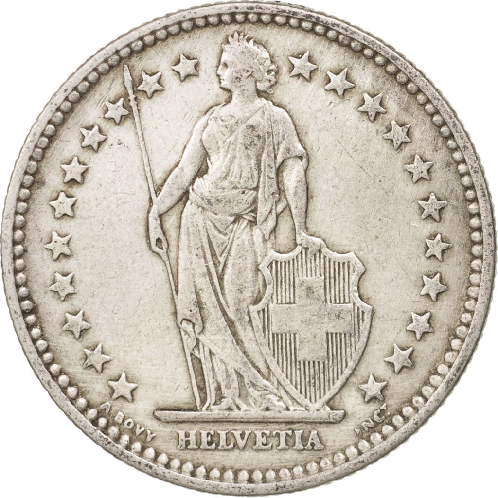 Coin, Switzerland, 2 Francs, 1909, Bern, EF(40-45), Silver, KM:21