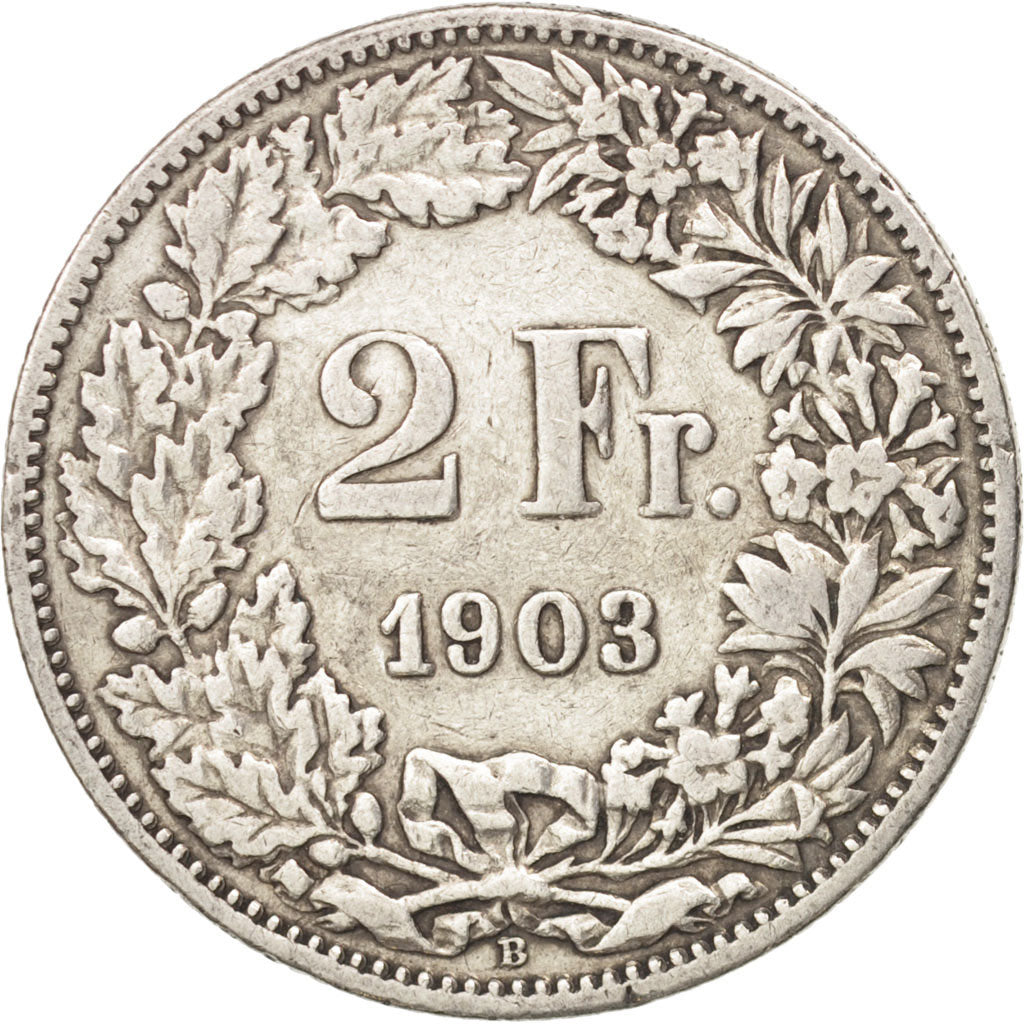 Switzerland, 2 Francs, 1903, Bern, VF(20-25), Silver, KM:21