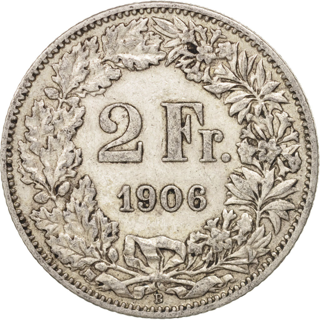 Switzerland, 2 Francs, 1906, Bern, VF(30-35), Silver, KM:21