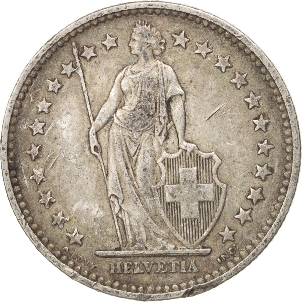 Switzerland, 2 Francs, 1906, Bern, VF(30-35), Silver, KM:21