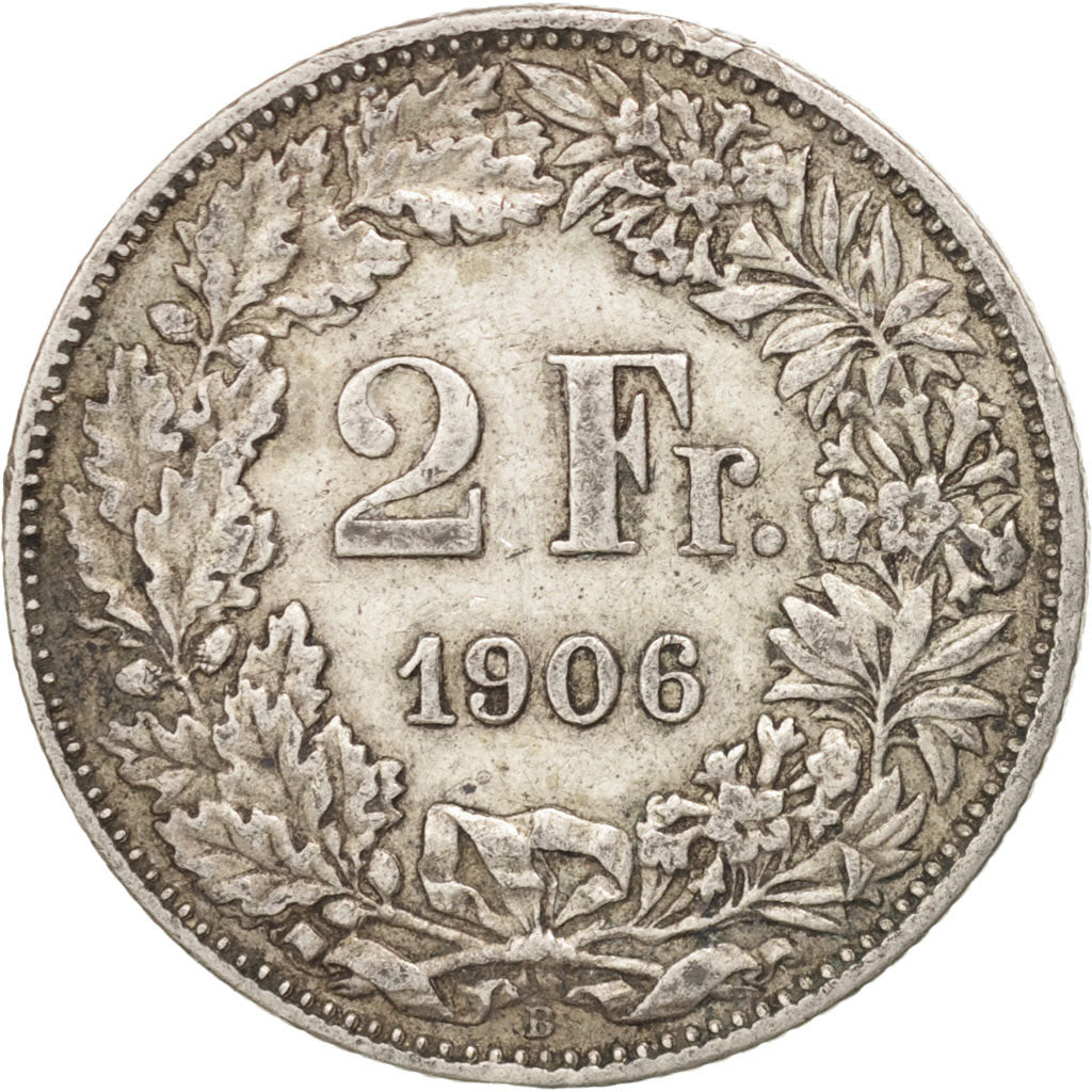 Switzerland, 2 Francs, 1906, Bern, VF(30-35), Silver, KM:21