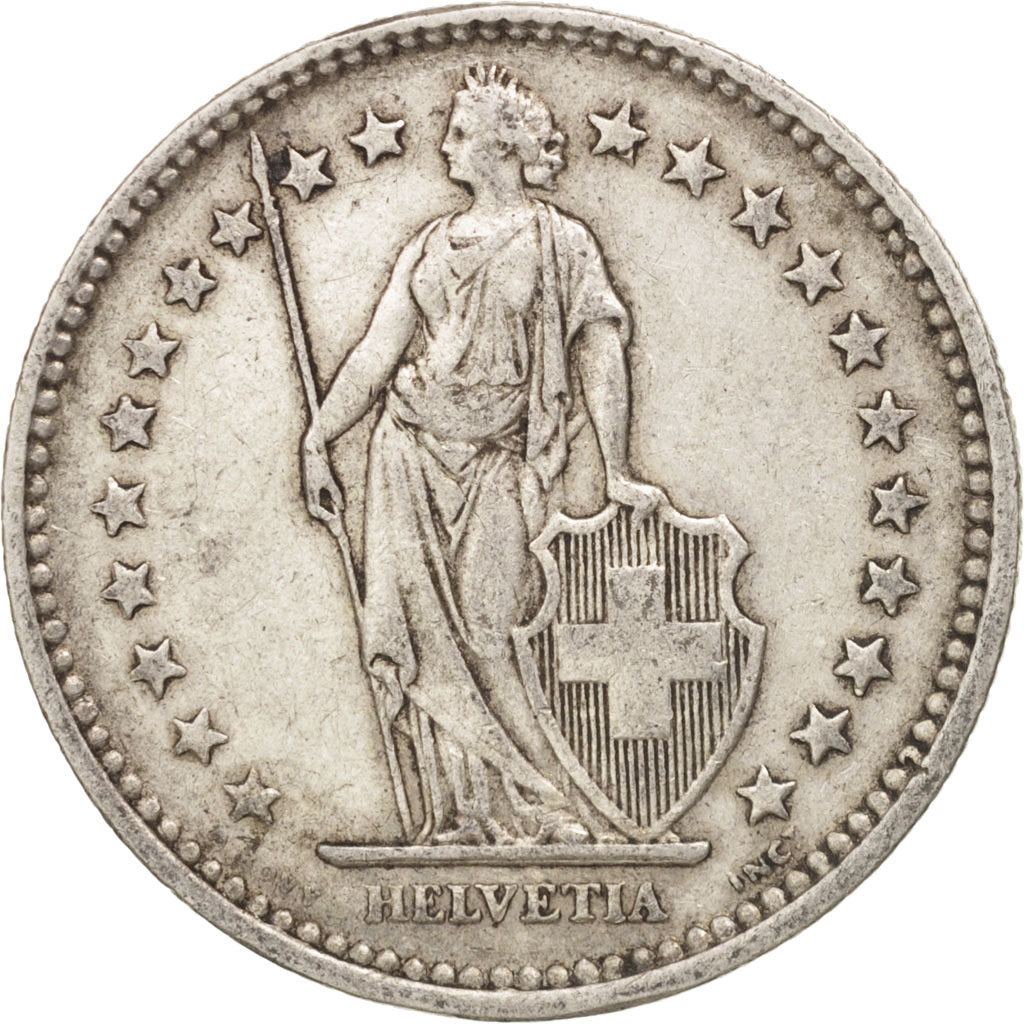 Svizzera, 2 Francs, 1908, Bern, MB+, Argento, KM:21
