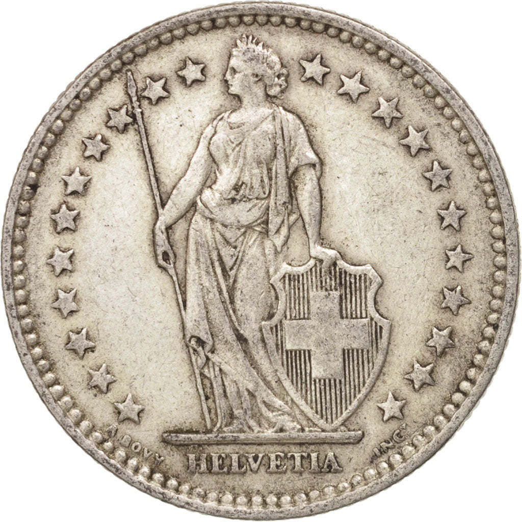 Switzerland, 2 Francs, 1909, Bern, EF(40-45), Silver, KM:21