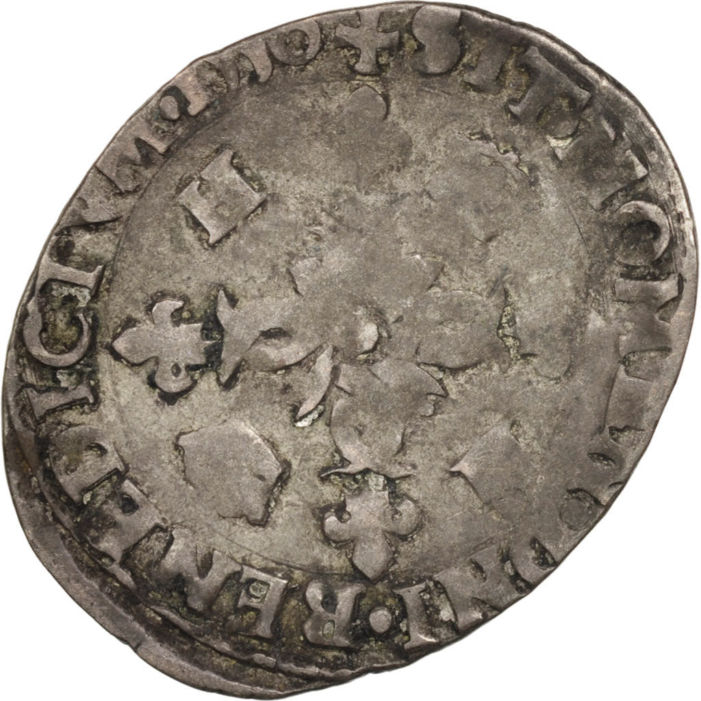 Frankreich, Henri II, Douzain aux croissants, 1550, La Rochelle, VF(20-25)