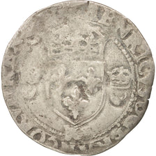 France, Henri II, Douzain aux croissants, 1551, Bordeaux, VF(20-25), Billon