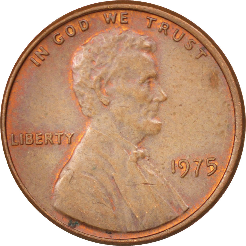 Monnaie, États-Unis, Lincoln Cent, Cent, 1975, U.S. Mint, Philadelphie, TTB