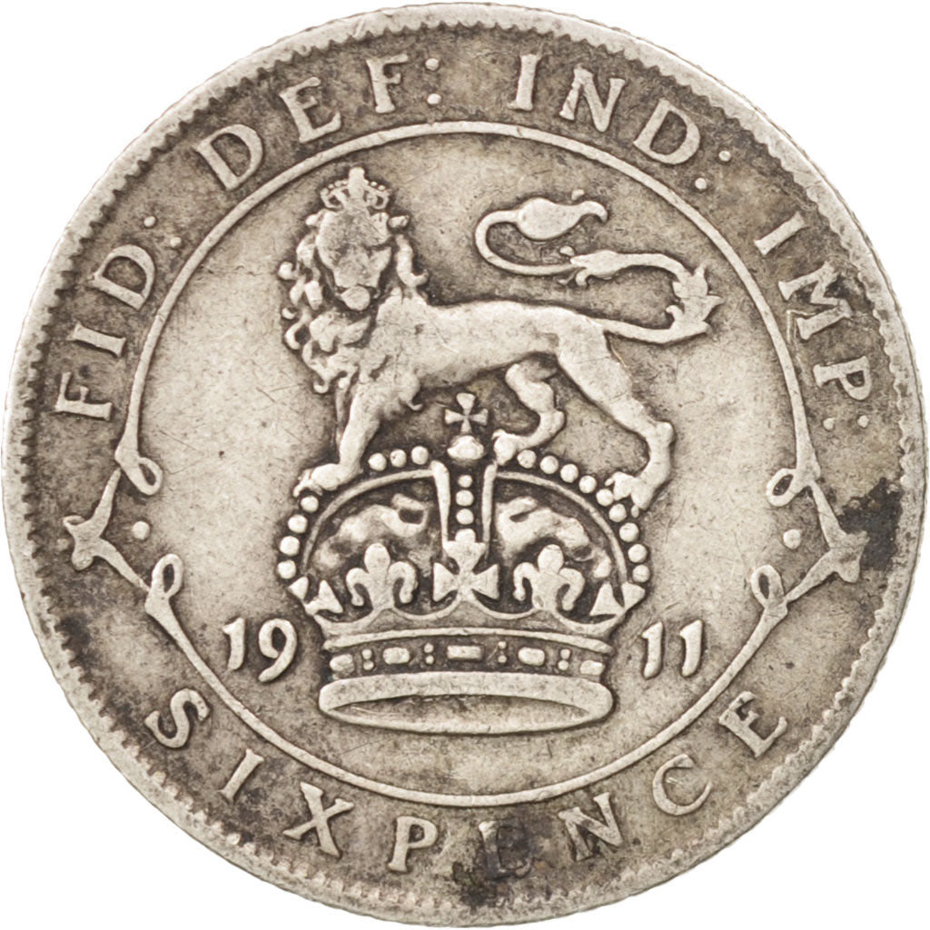 Great Britain, George V, 6 Pence, 1911, VF(30-35), Silver, KM:815