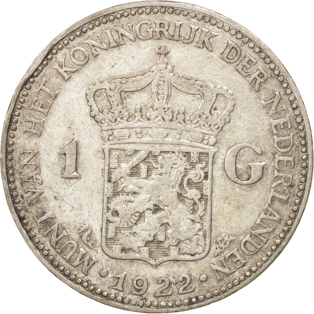 Coin, Netherlands, Wilhelmina I, Gulden, 1922, EF(40-45), Silver, KM:161.1