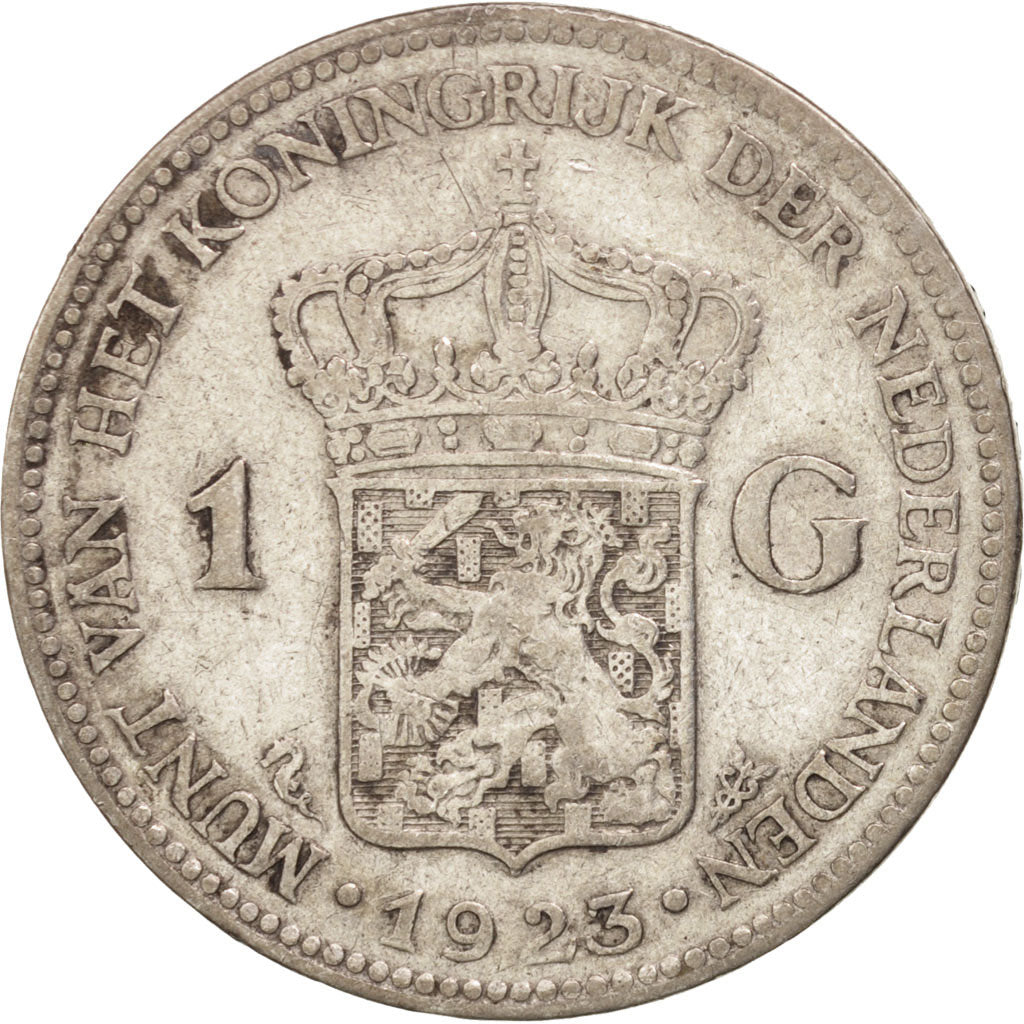 Netherlands, Wilhelmina I, Gulden, 1923, VF(30-35), Silver, KM:161.1