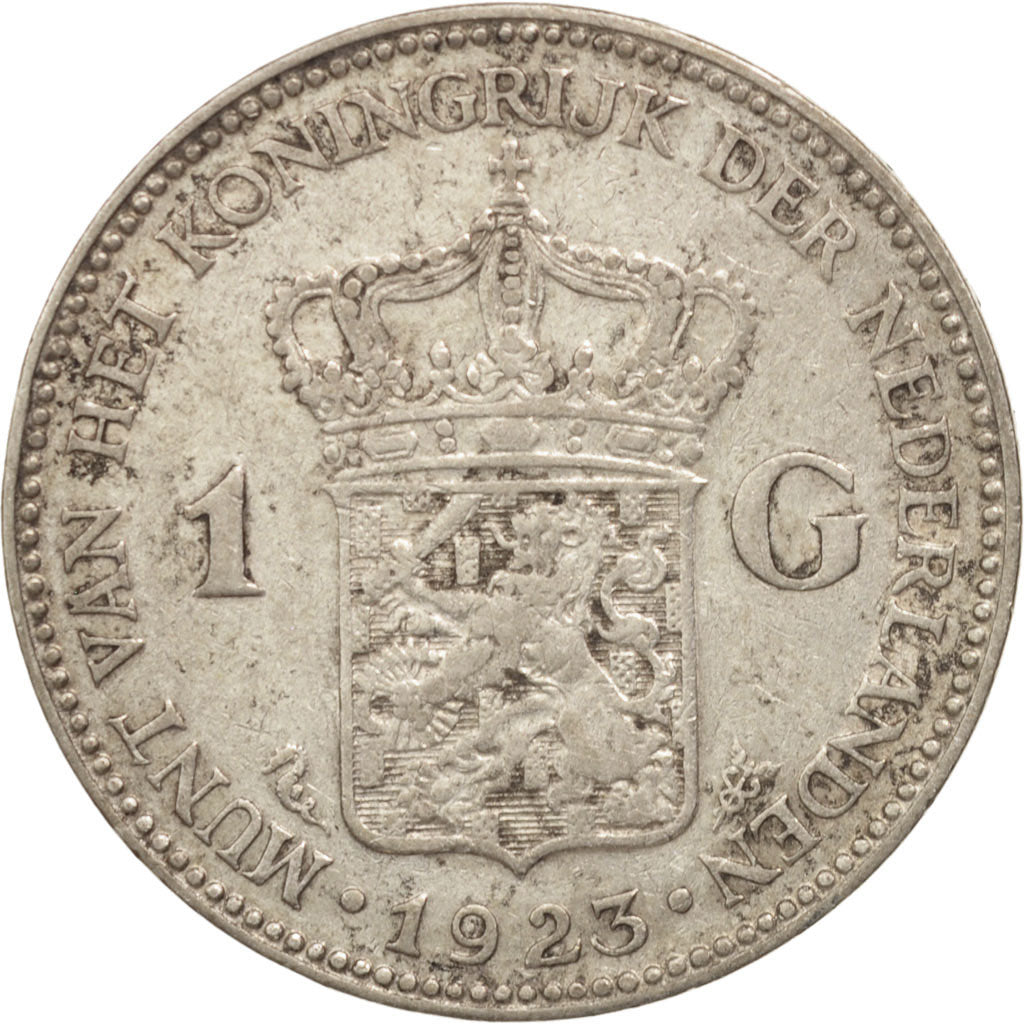 Netherlands, Wilhelmina I, Gulden, 1923, VF(30-35), Silver, KM:161.1