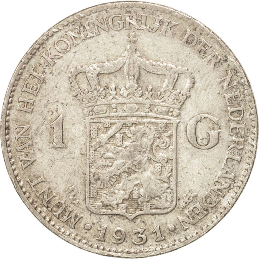 Netherlands, Wilhelmina I, Gulden, 1931, VF(30-35), Silver, KM:161.1
