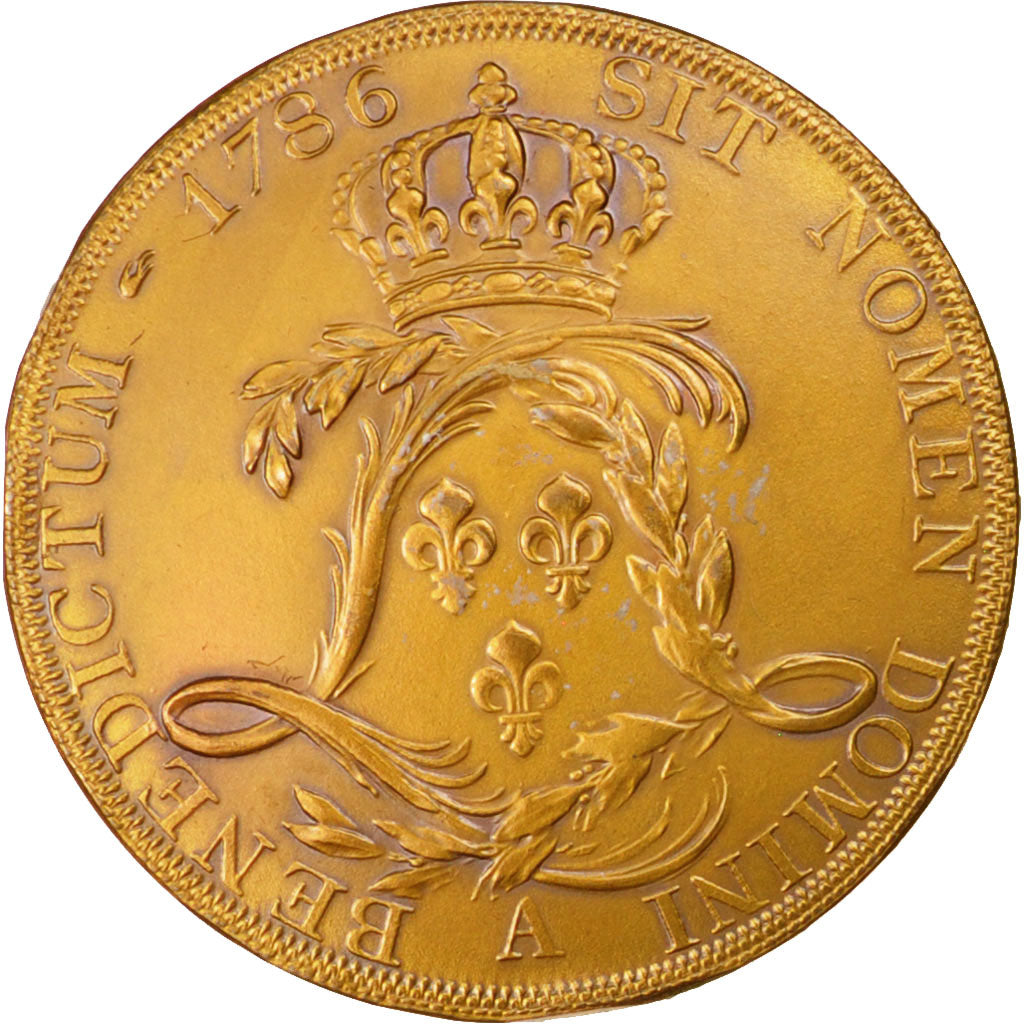 France, Medal, Copie de l'Écu de Calonne, Louis XVI, History, 1989, Droz