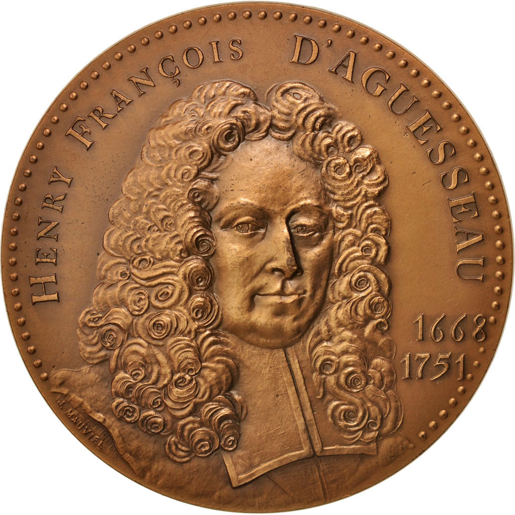 France, Medal, Henry François d'Aguesseau, History, 1977, Mauviel, AU(55-58)