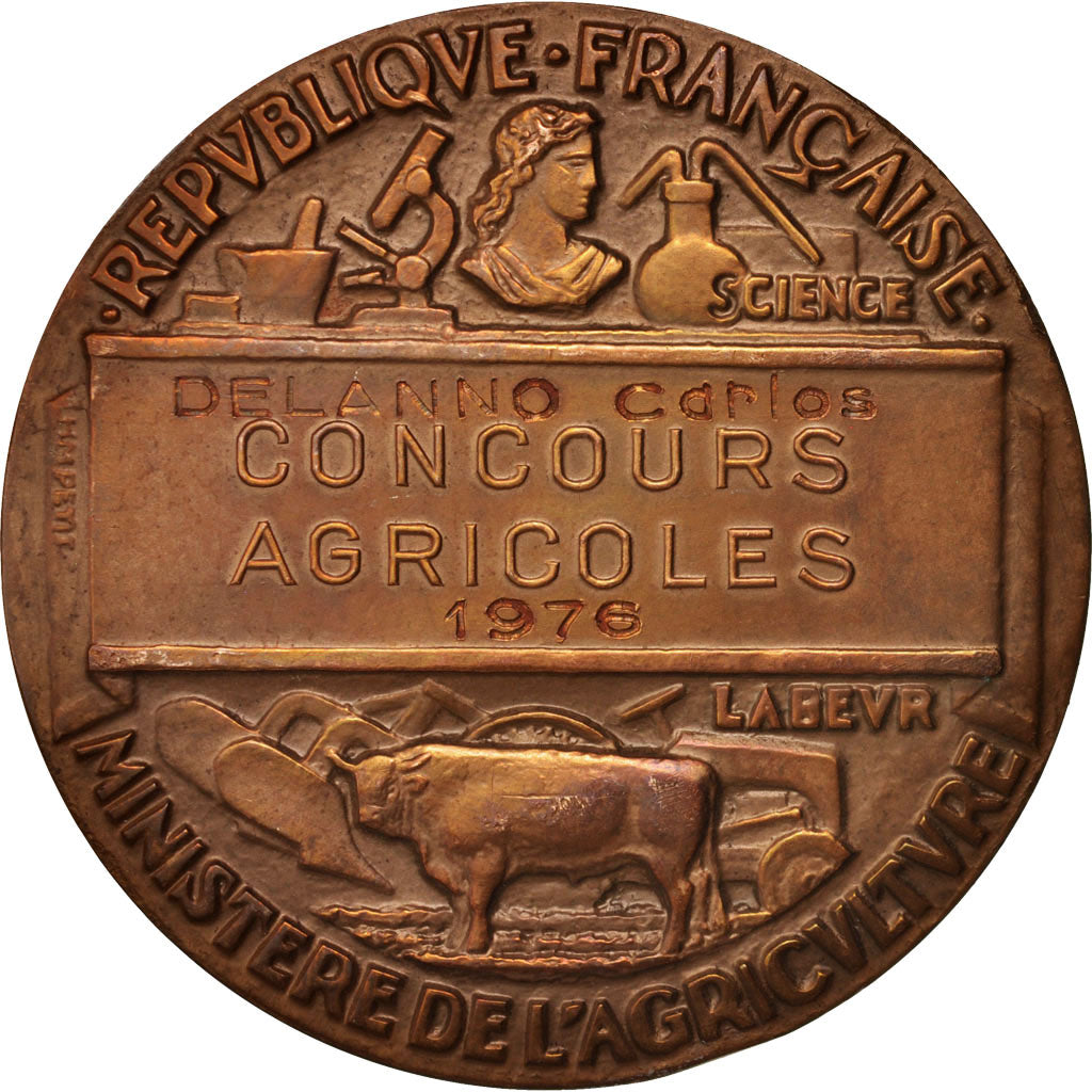 France, Medal, Concours Agricoles, Business & industry, 1976, Petit, AU(55-58)