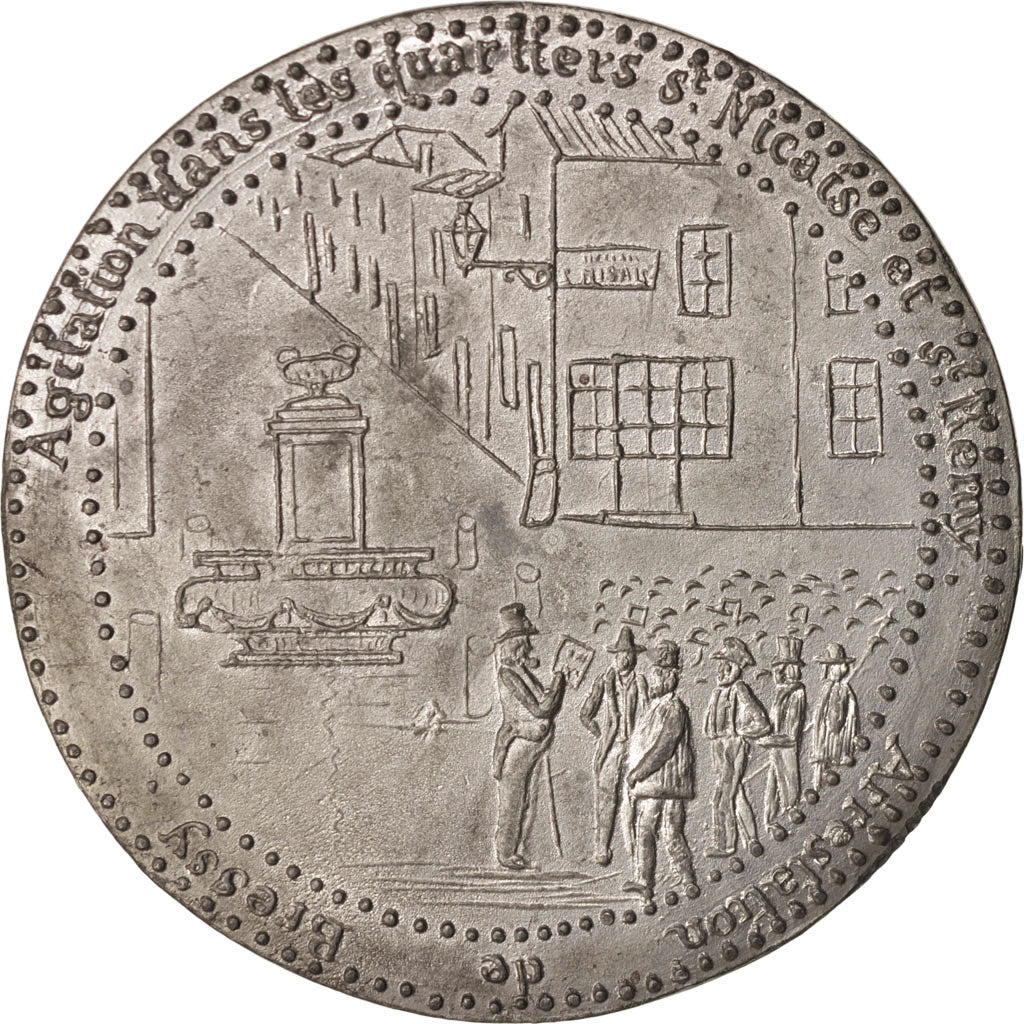 France, Medal, Ville de Reims, Arrestation de Bressy, History, 1851, TTB+, Tin