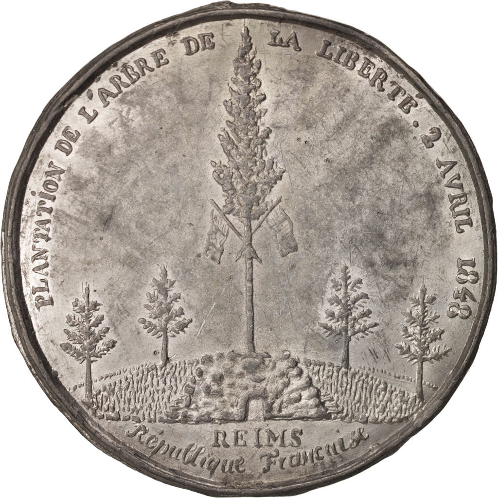 France, Medal, Ville de Reims, Plantation de l'arbre de la Liberté, History