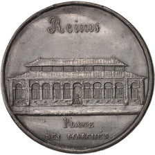 France, Medal, Ville de Reims, Place des Marchés, History, 1838, AU(55-58), Tin