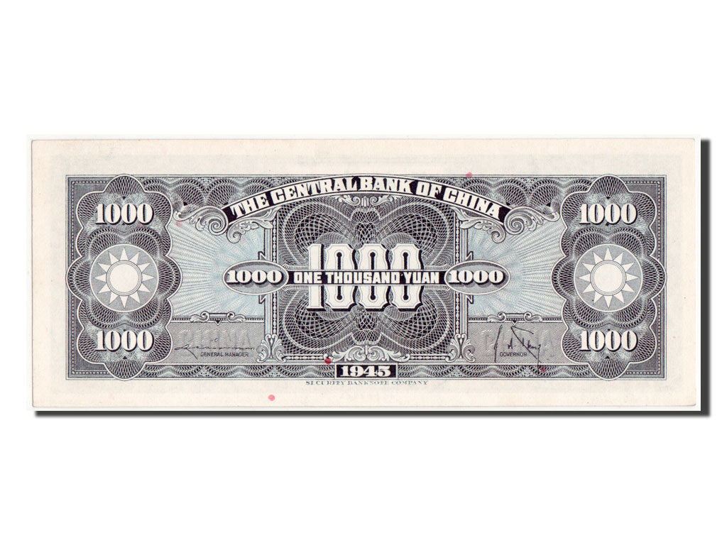 Geldschein, China, 1000 Yüan, 1945, UNZ