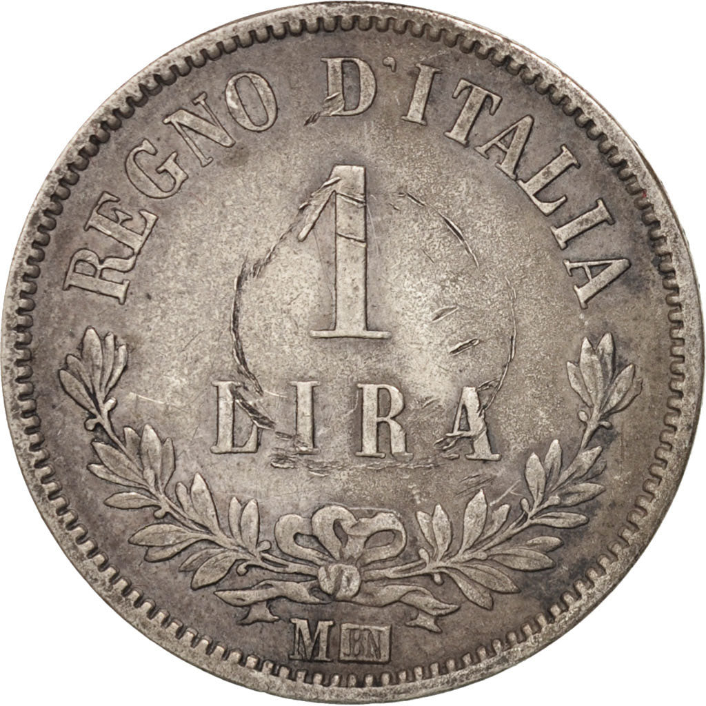 Italia, Vittorio Emanuele II, Lira, 1863, Milan, MB+, Argento, KM:5a.1