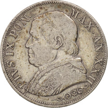 Moneta, DEPARTAMENTY WŁOSKIE, PAPAL STATES, Pius IX, Lira, 1868, Rome