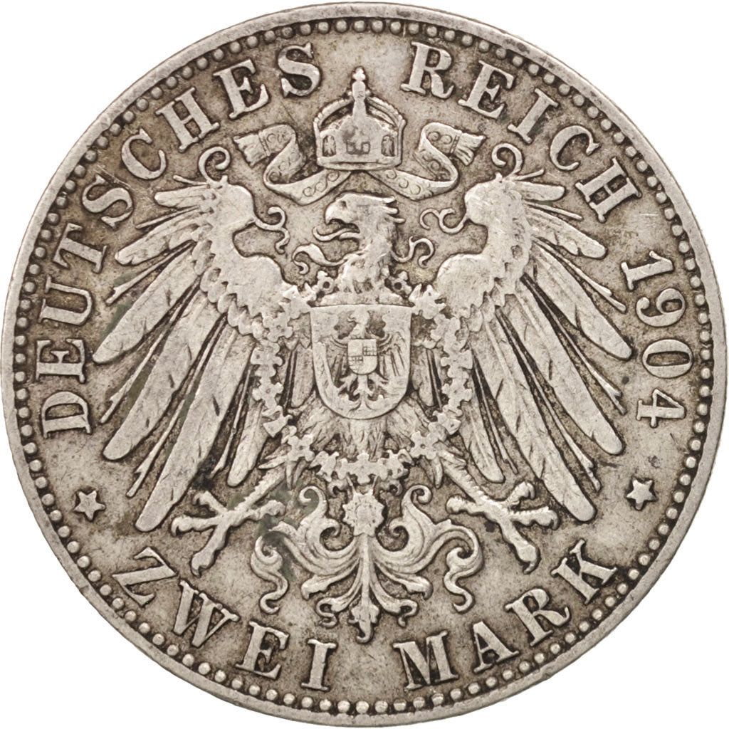 German States, BAVARIA, Otto, 2 Mark, 1904, Munich, EF(40-45), Silver, KM:913