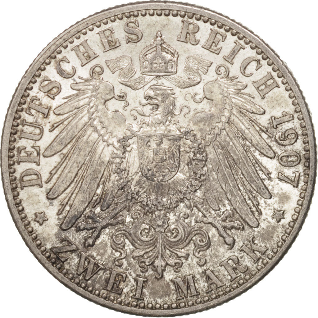 Moneta, Stati tedeschi, BADEN, Friedrich I, 2 Mark, 1907, Stuttgart, SPL