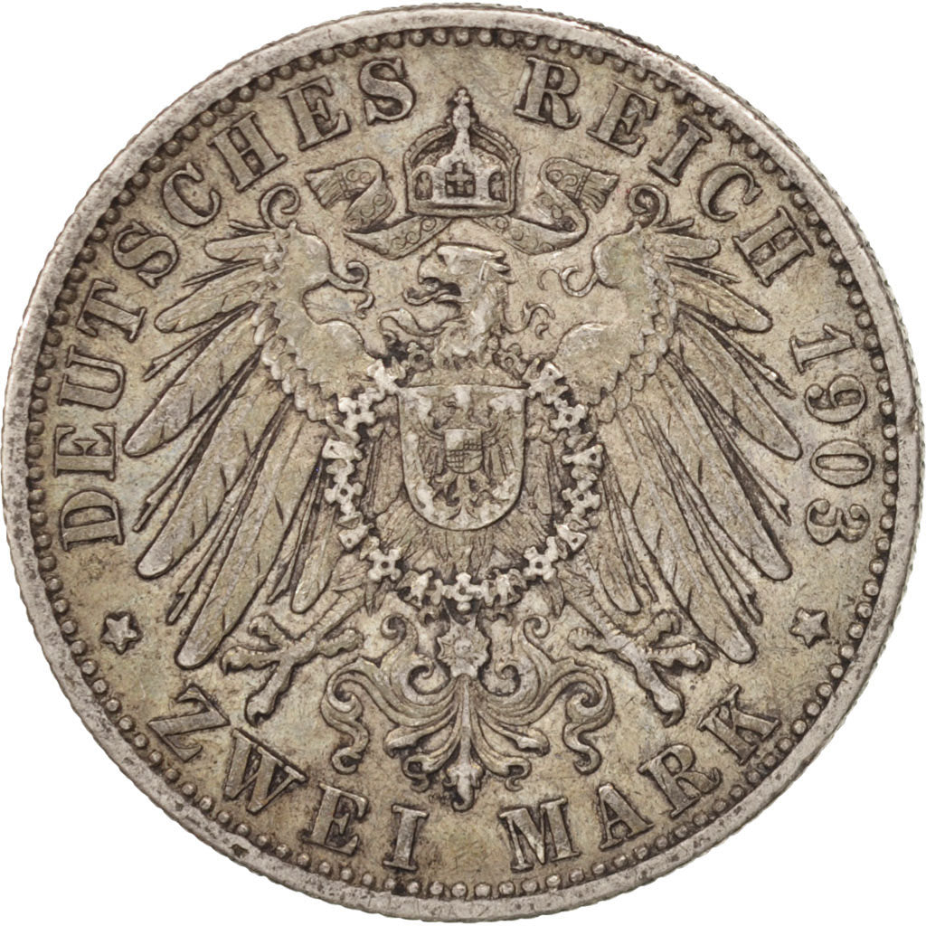 Coin, German States, WURTTEMBERG, Wilhelm II, 2 Mark, 1903, Freudenstadt