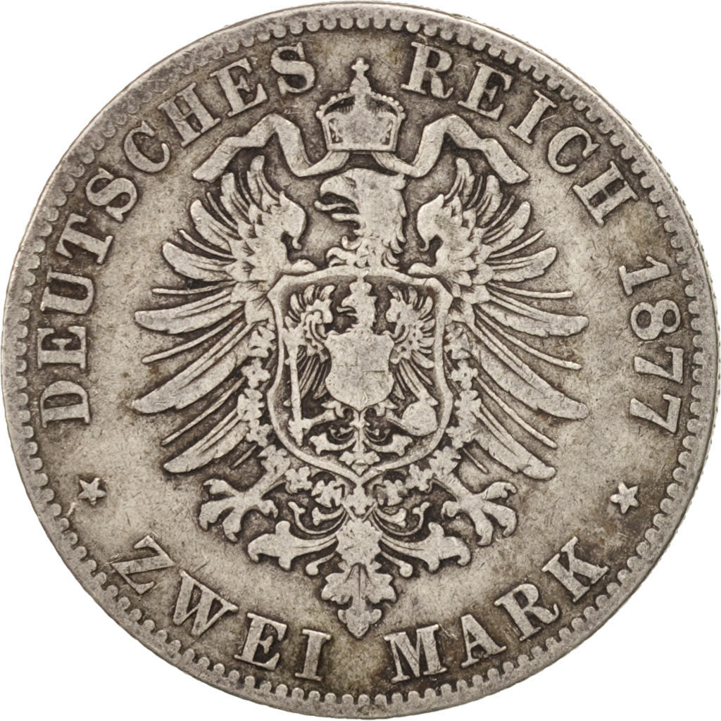Coin, German States, PRUSSIA, Wilhelm I, 2 Mark, 1877, Berlin, VF(30-35)