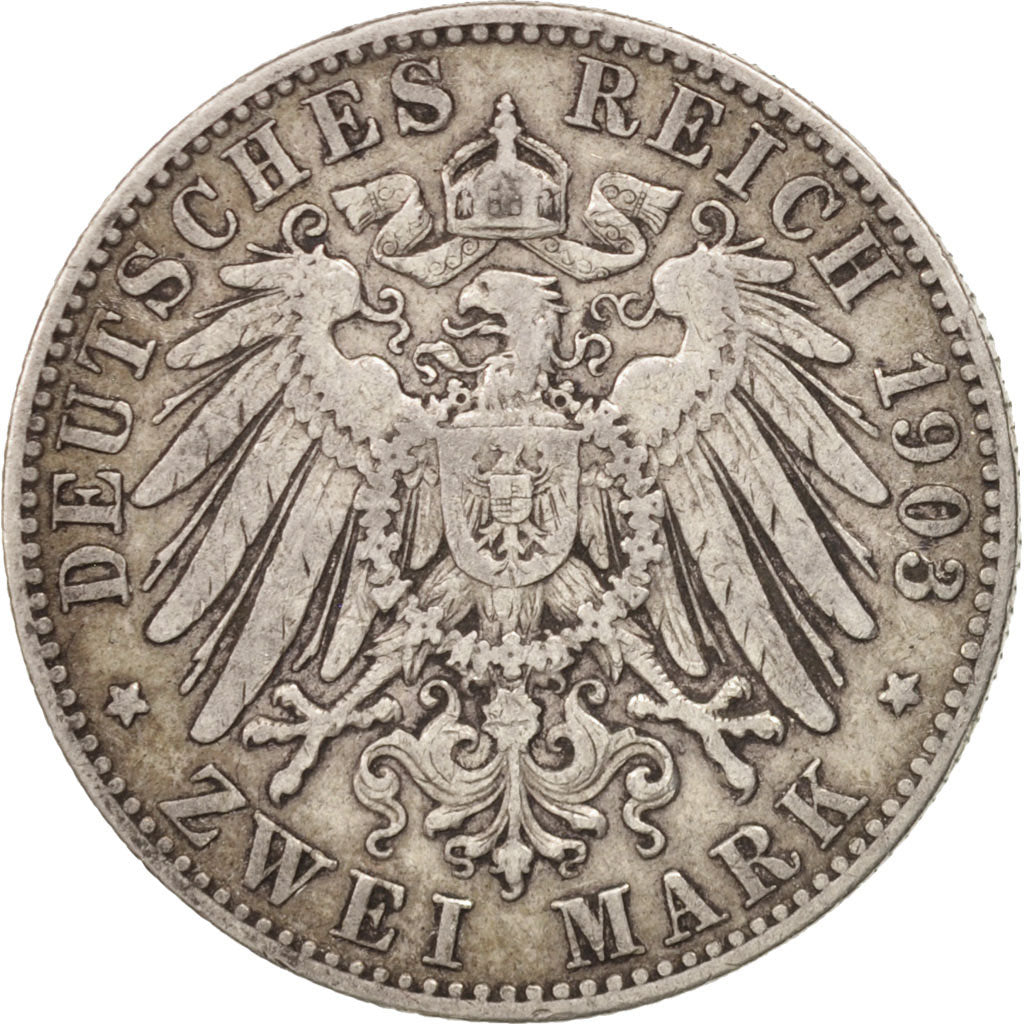 Coin, German States, SAXONY-ALBERTINE, Georg, 2 Mark, 1903, Muldenhütten