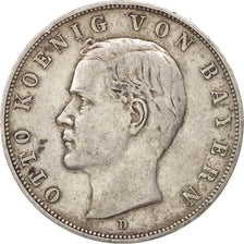 Coin, German States, BAVARIA, Otto, 3 Mark, 1909, Munich, EF(40-45), Silver