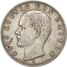 Münze, Deutsch Staaten, BAVARIA, Otto, 3 Mark, 1909, Munich, SS, Silber, KM:996