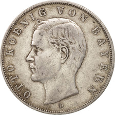 Munten, Duitse staten, BAVARIA, Otto, 3 Mark, 1909, Munich, ZF, Zilver, KM:996