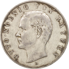 Münze, Deutsch Staaten, BAVARIA, Otto, 3 Mark, 1911, Munich, SS+, Silber