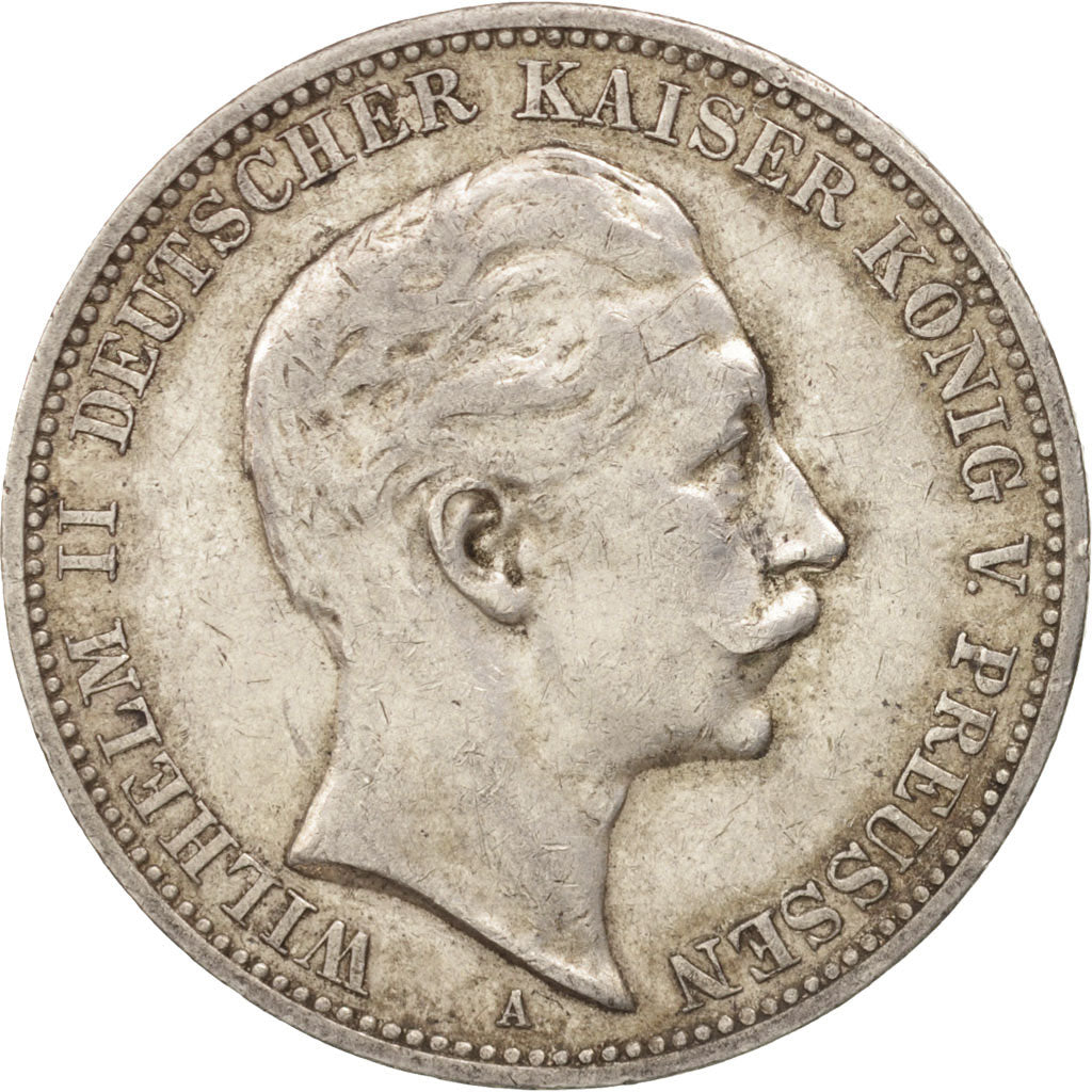 Coin, German States, PRUSSIA, Wilhelm II, 3 Mark, 1910, Berlin, EF(40-45)