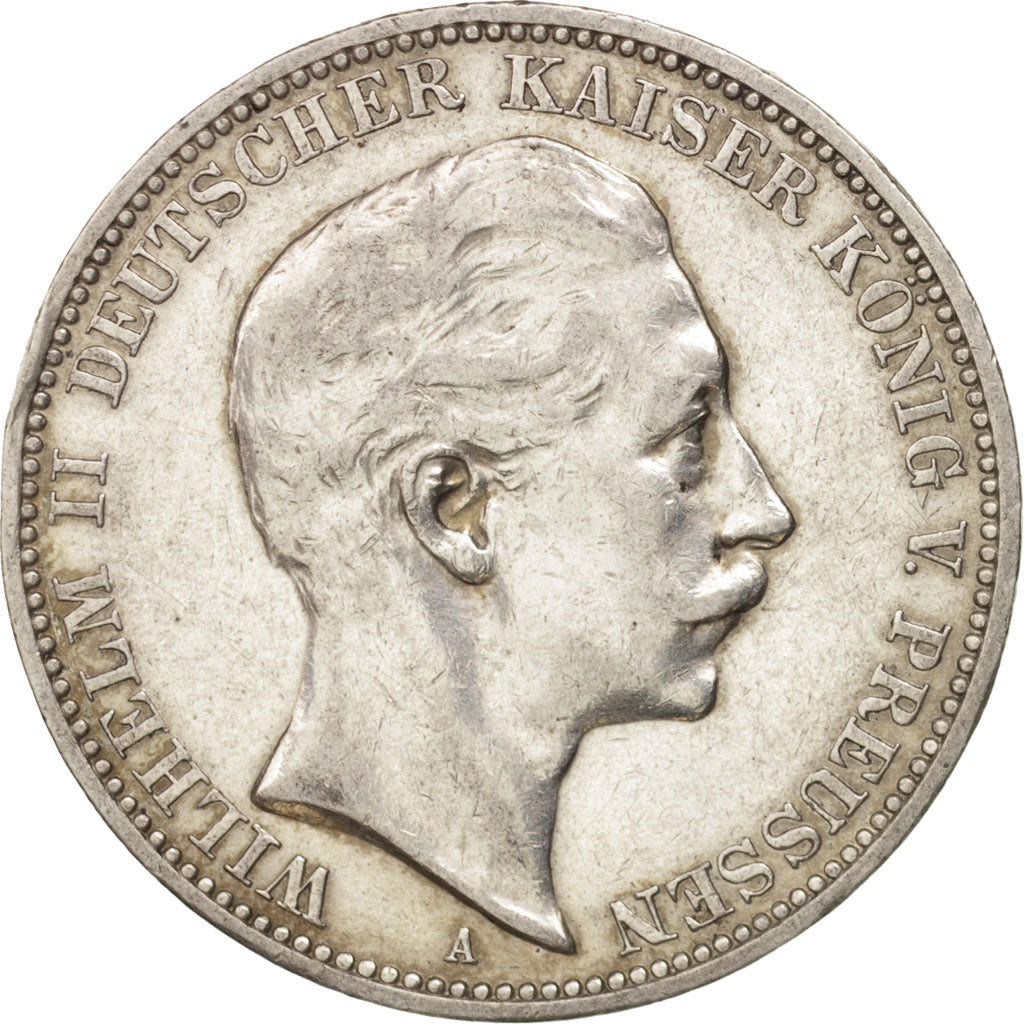 Coin, German States, PRUSSIA, Wilhelm II, 3 Mark, 1910, Berlin, AU(50-53)