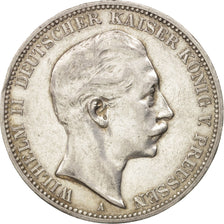 Coin, German States, PRUSSIA, Wilhelm II, 3 Mark, 1910, Berlin, AU(50-53)