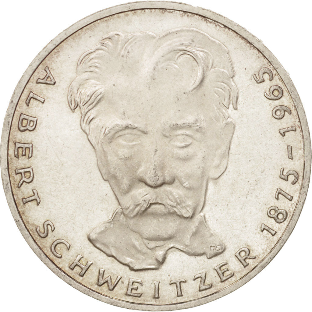 GERMANY - FEDERAL REPUBLIC, 5 Mark, 1975, Karlsruhe, Germany, MS(60-62), Silver