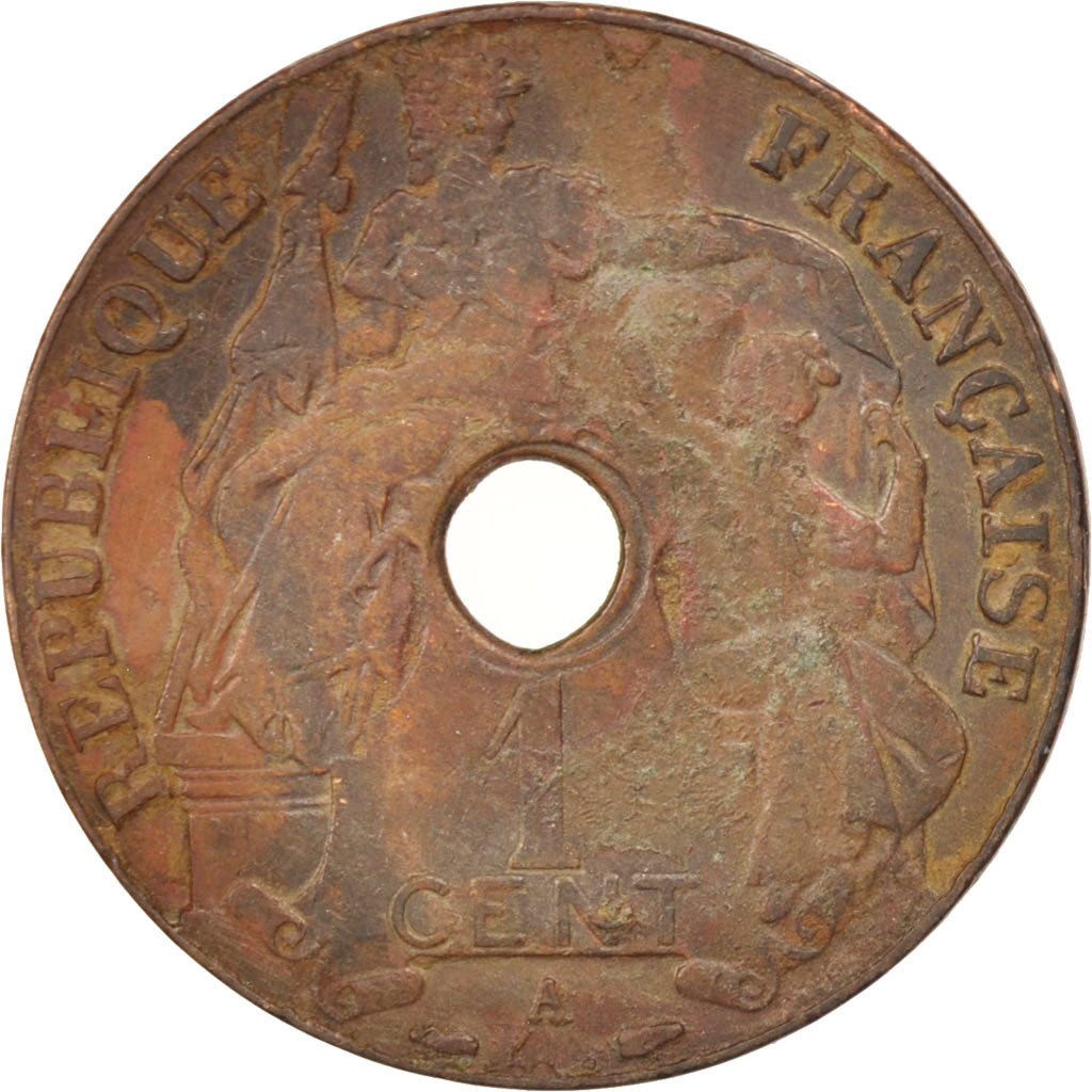 FRENCH INDO-CHINA, Cent, 1939, Paris, EF(40-45), Bronze, KM:12.1