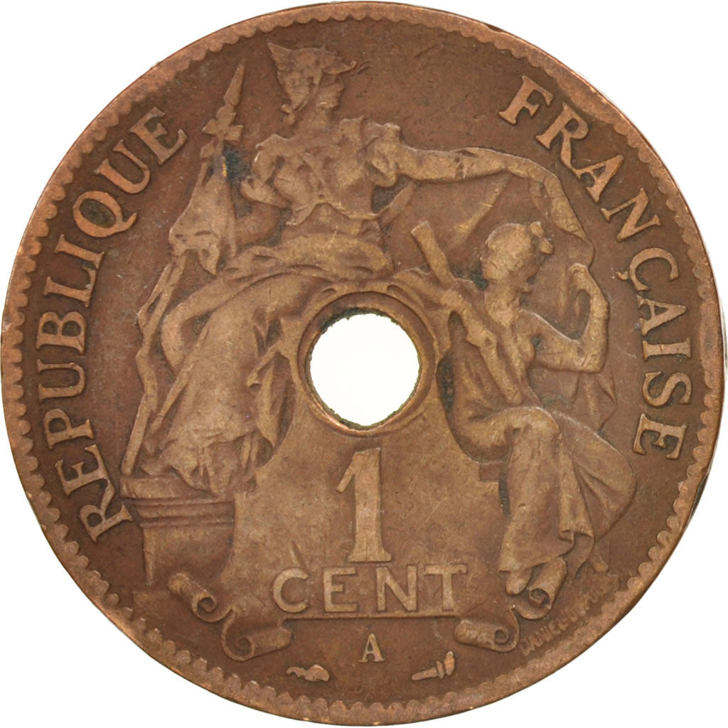 Coin, FRENCH INDO-CHINA, Cent, 1902, Paris, EF(40-45), Bronze, KM:8, Lecompte:58